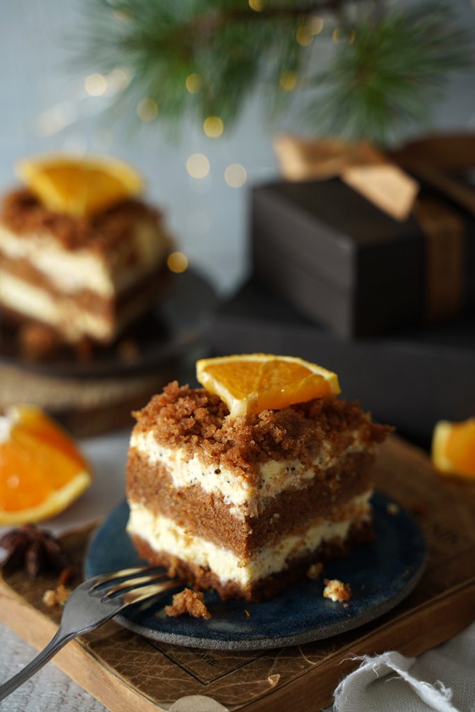 ciasto piernikowe z kremem pomarańczowym