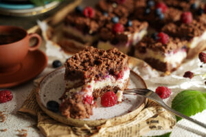 ciasto kokosowe z owocami